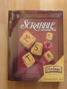 Scrabble Game Vintage Bookshelf Edition Wooden Box NEW